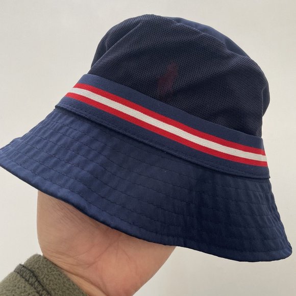Polo Ralph Lauren Navy Blue Reversible Bucket Hat w/ Secret Pocket S/M 58cm NWT! - Picture 9 of 9